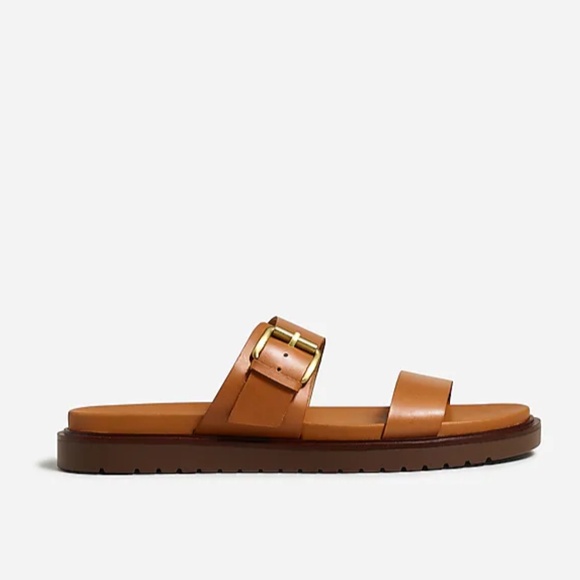 MADEWELL Size 12 The Dee Double-Strap Slide Sandal in Warm Coffee $98 NP292 - Picture 2 of 6